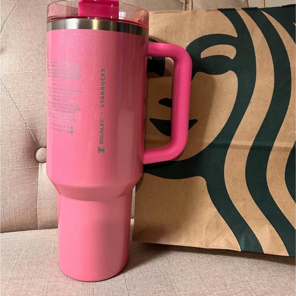 SUPER LIMITED exclusive Starbucks x Stanley 40 oz Winter Pink (glitter) cup.